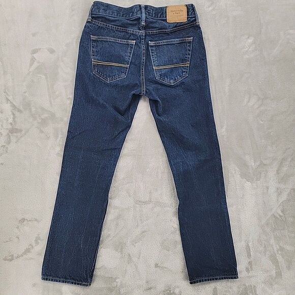 Abercrombie Fitch Mens Button Fly Jeans Size 26x29 Slim Straight 100% Cotton - Picture 2 of 10